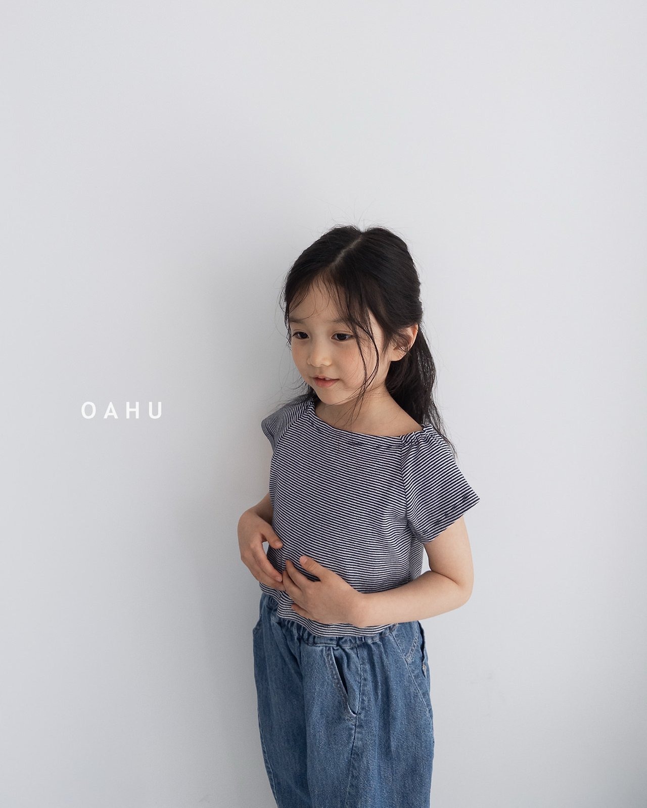 [OAHU] boat neck ribbed tee / [오아후] 보트넥골지티