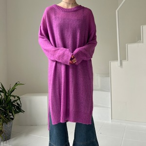 【lanan only】sheer knit tops_purple