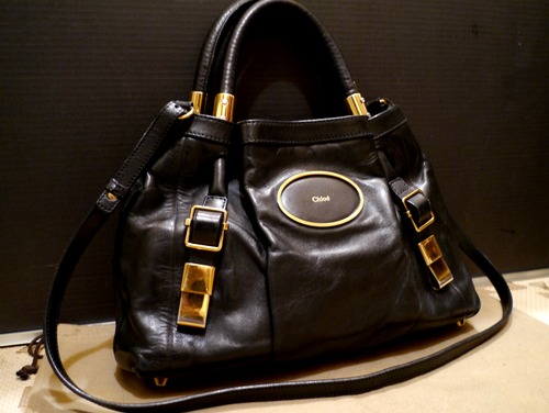レア★Chloe クロエ ヴィクトリア 2way レザー トート バッグ 黒