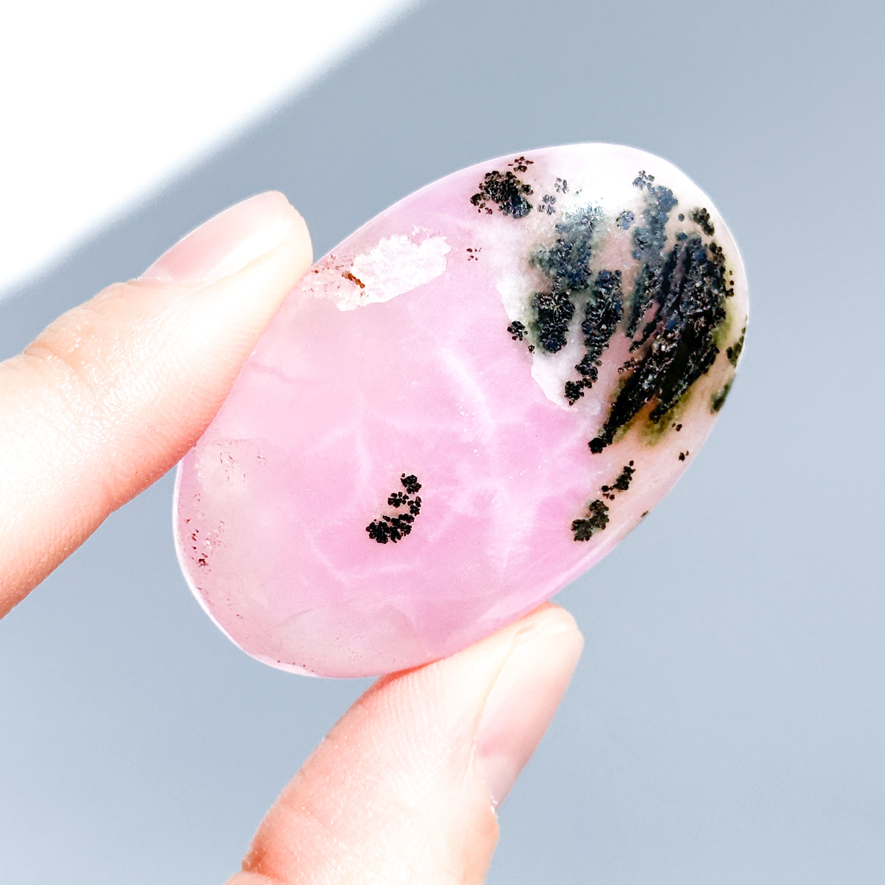 高品質】ピンクアラゴナイト パームストーン 83◇Pink Aragonite Palm