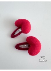 韓国子供服 / 26winter / my bebe / 立体ハートピン(2個セット) / キッズ / 冬服 *FREE*