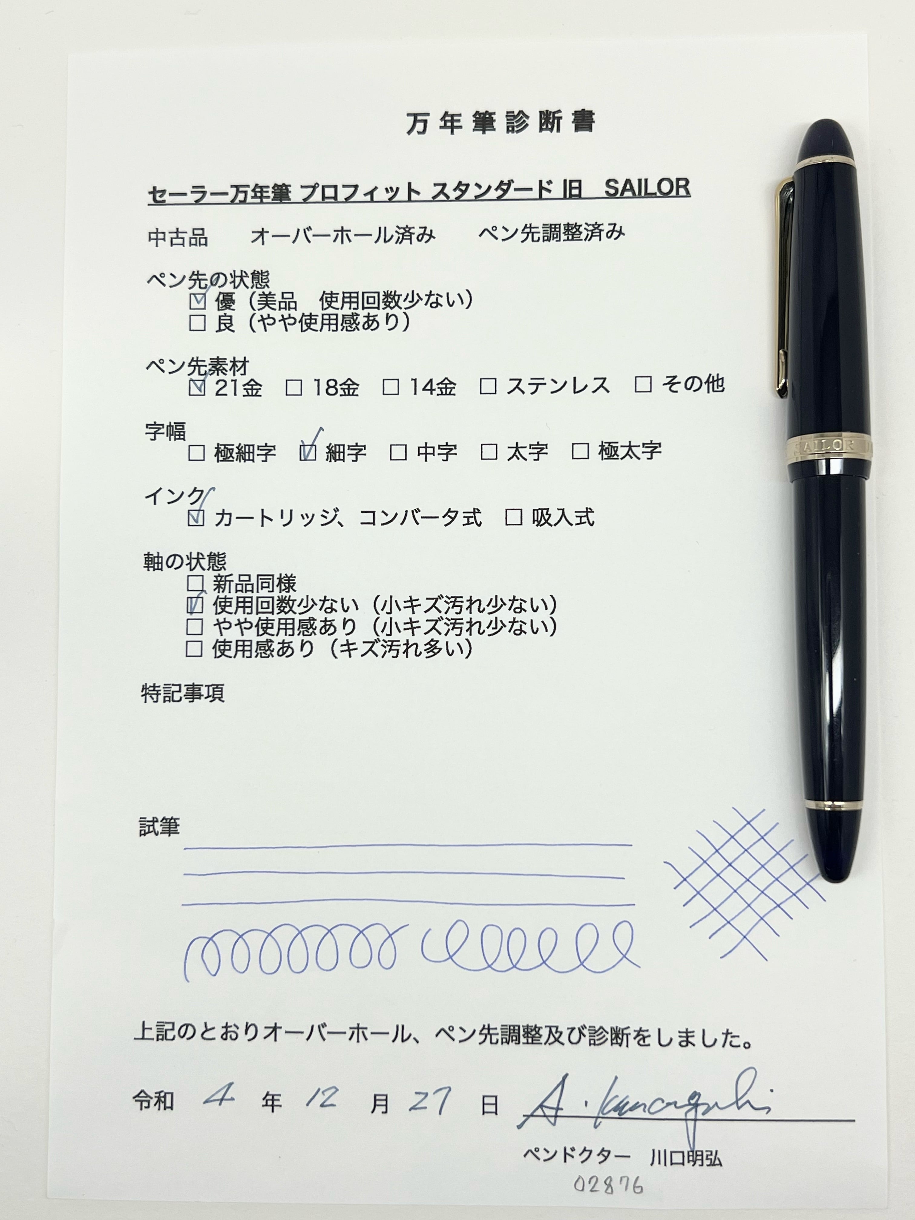 セーラー万年筆 プロフィット 21 スタンダード ネイビー 旧 SAILOR