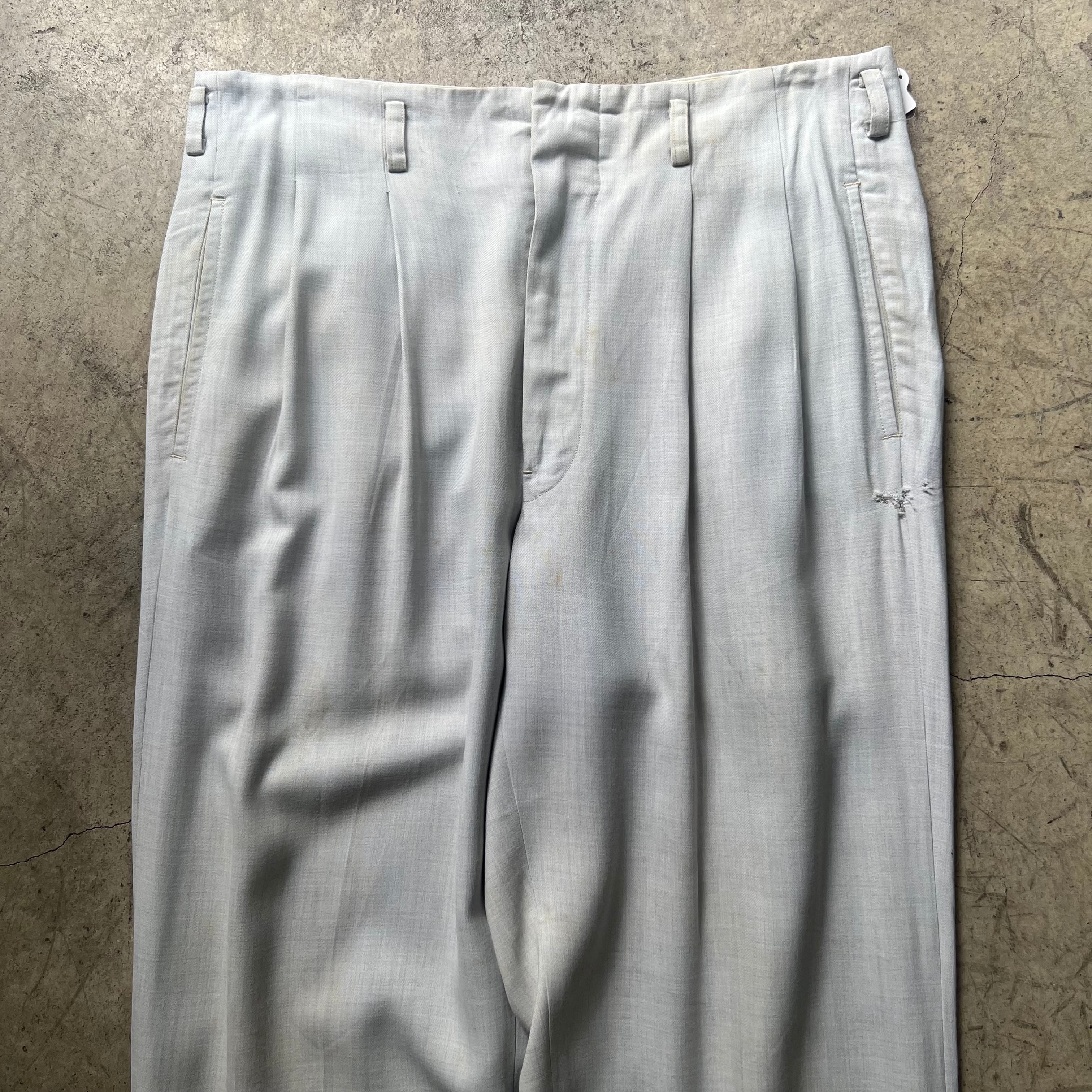 50-60s Vintage rayon×cotton wide slacks W34L32 | MASEA