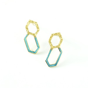 Snake Scales Pierced Earring-Water Blue(片耳)