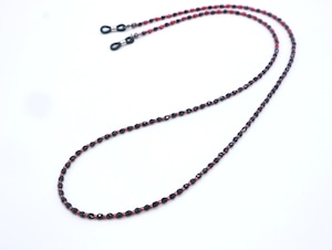 A684 3ミリチェコビーズのメガネコード〈追加色 レッド〉