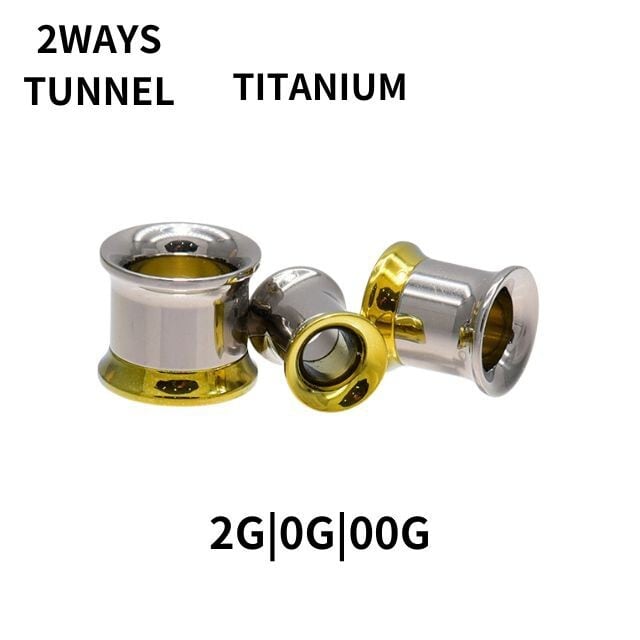 ボディピアス 2WAY リバーシブル ゴールド 2G 0G 00G インターナル