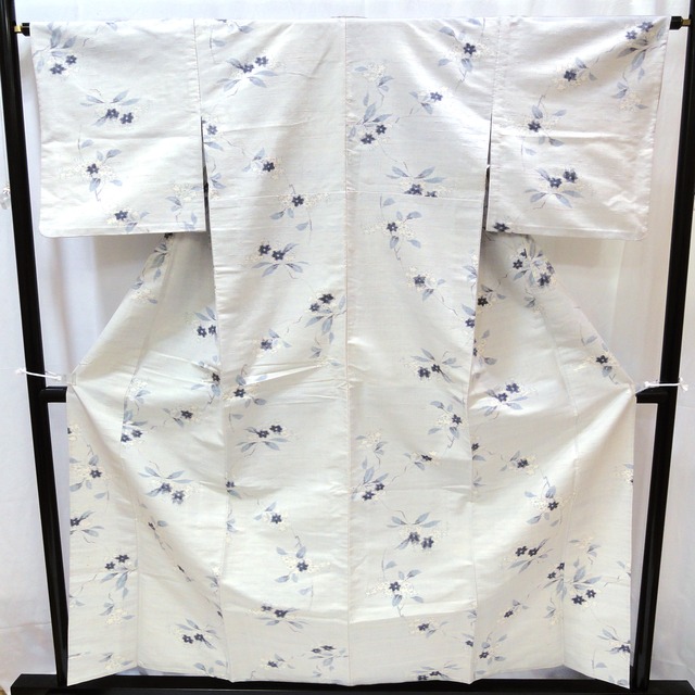 着物・紬・単衣・花・No.200701-0111・梱包サイズ80