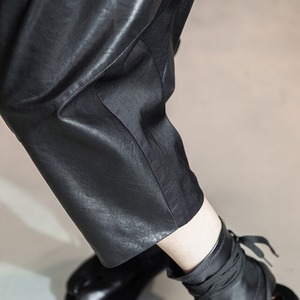 Loose Fit Leather Sarouel Pants / ルーズフィット レザー サルエル パンツ