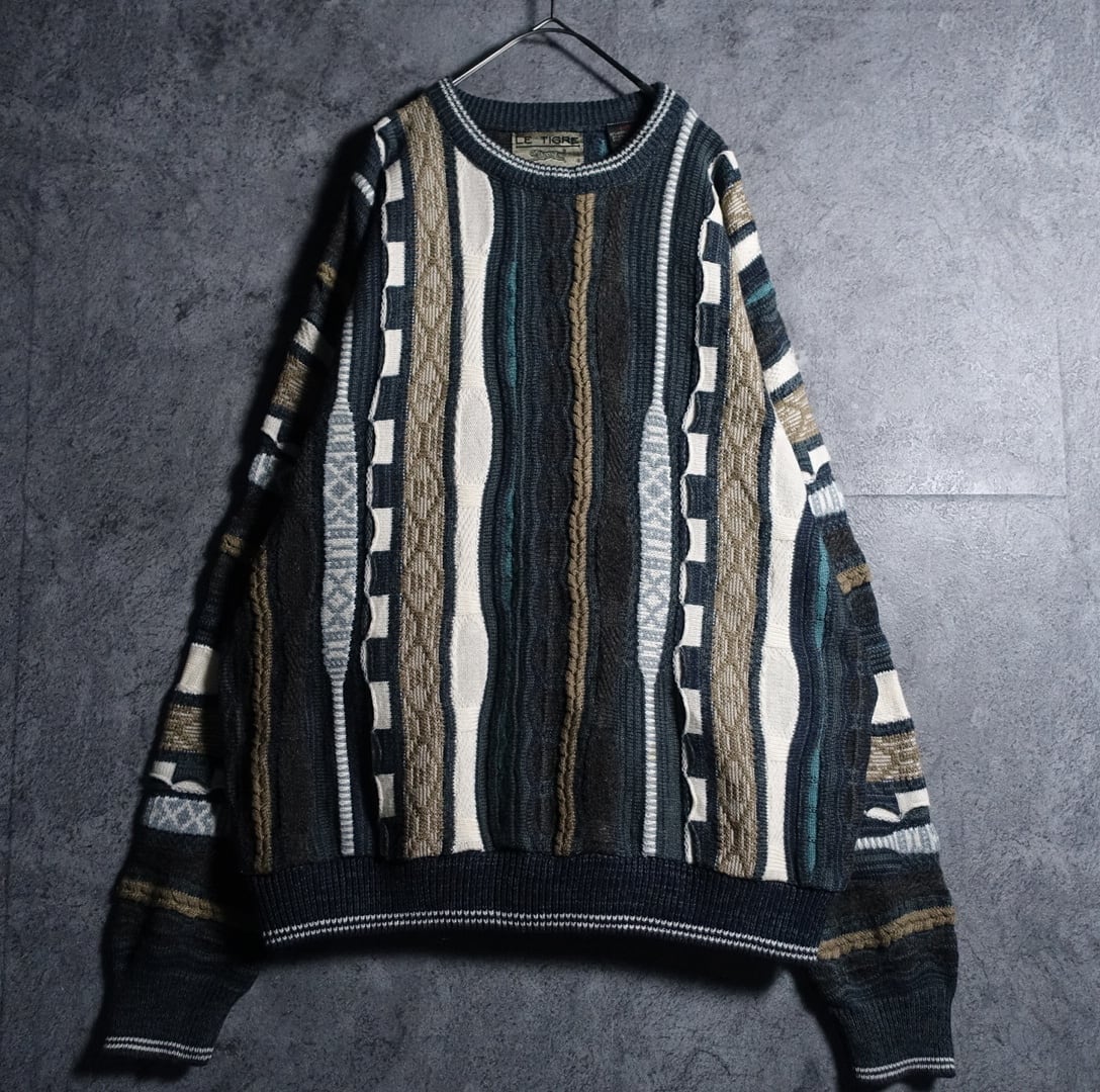 Multicolor 3D Pattern Design Knit