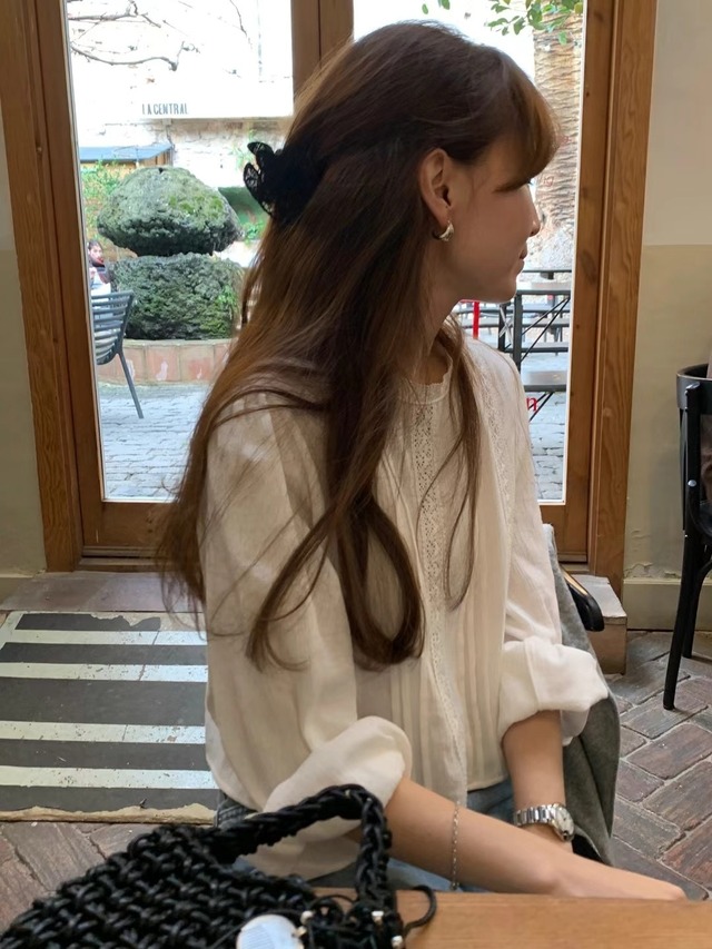 (OUNCE) low lace blouse / 2color