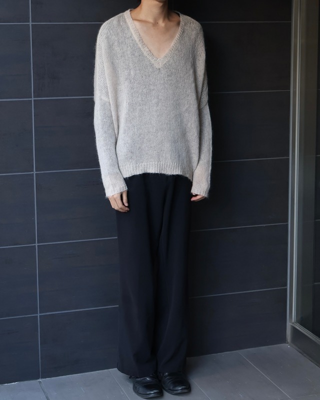 Sheer V-neck knit