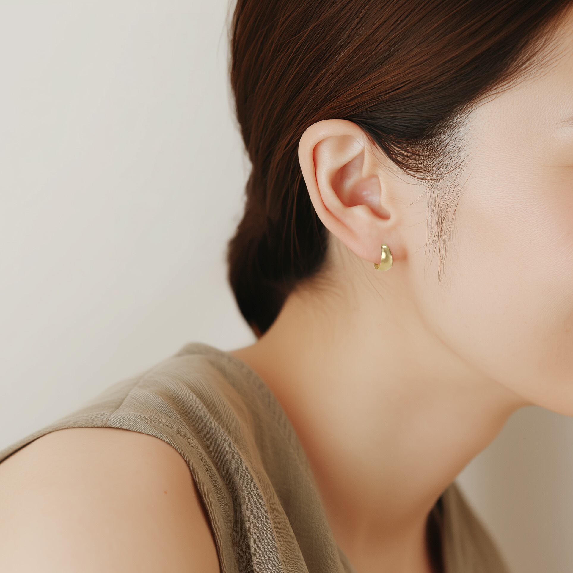 K10 イエローゴールド シャインムーンピアス つけっぱなし No.159