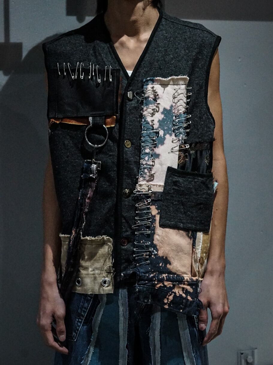 add (C) vintage】“Original Remake” Chaos Patchwork Pattern Loose 
