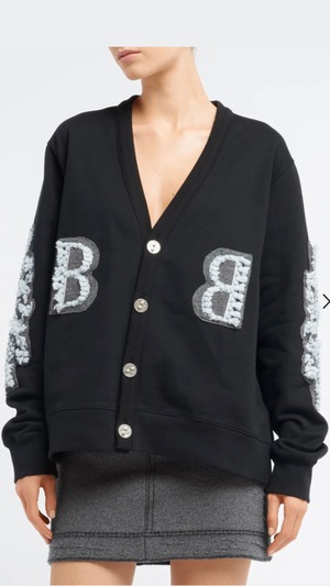 BARRIE-Cardigan in cotton with a cashmere B logo- 再入荷