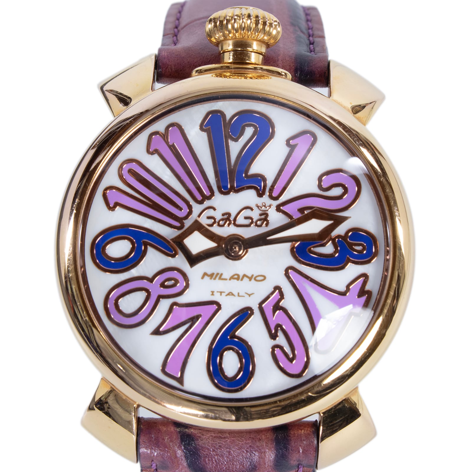 送料無料 ガガミラノ 腕時計 レディース マヌアーレ40mm 5021.4 白 紫