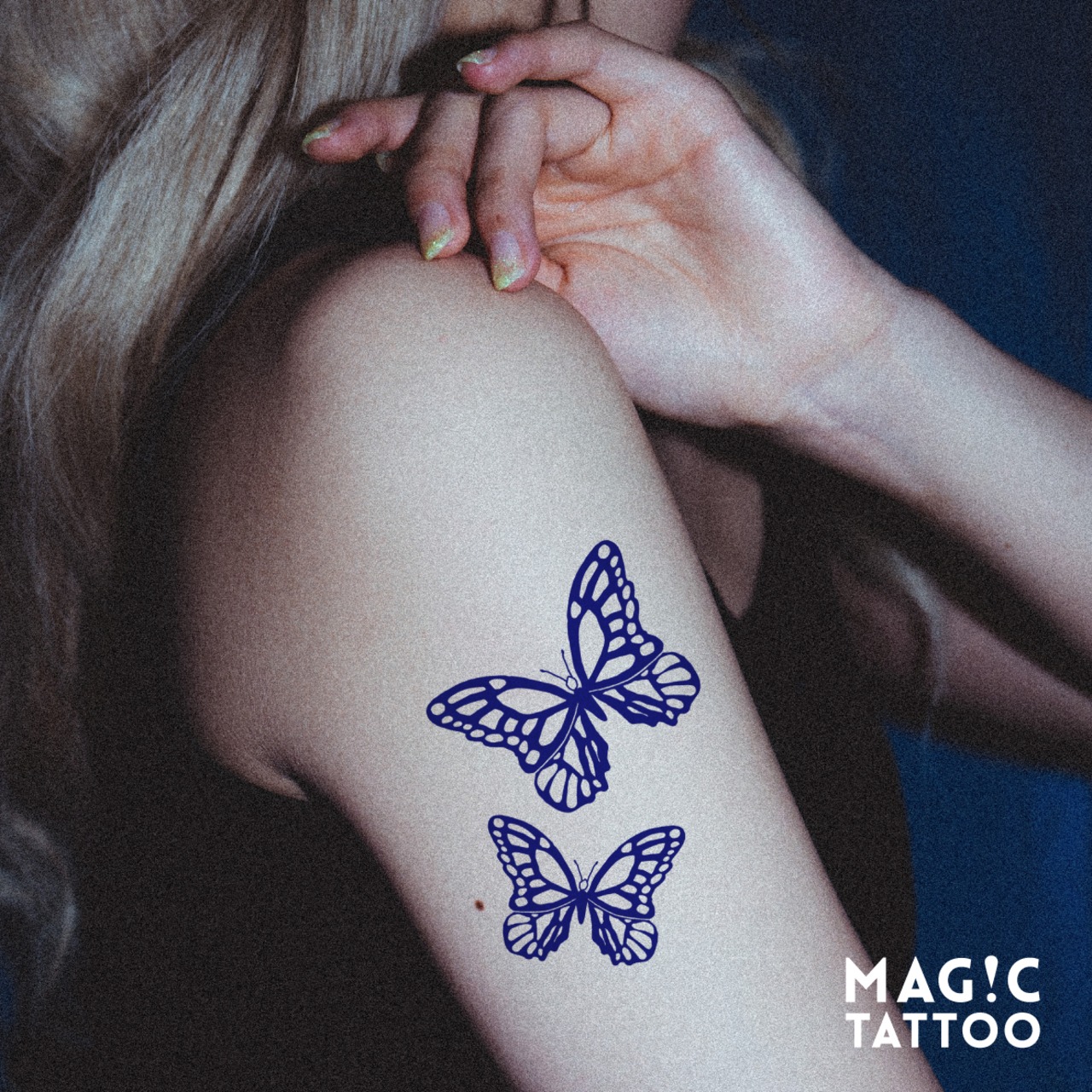 No.187_Two butterflies_F / 2週間肌を染める MAG!C TATTOO,マジックタトゥー,消えるタトゥー,ジャグアタトゥー