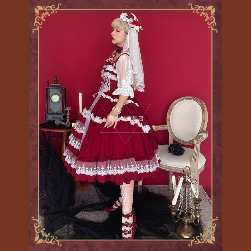 ロリータサスペンダードレス♥パーティーにぴったり✨可愛いロング丈