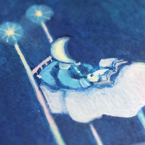 《 HASHIMOTO HIROMI 》額絵「湖の上のくつろぎのひととき」