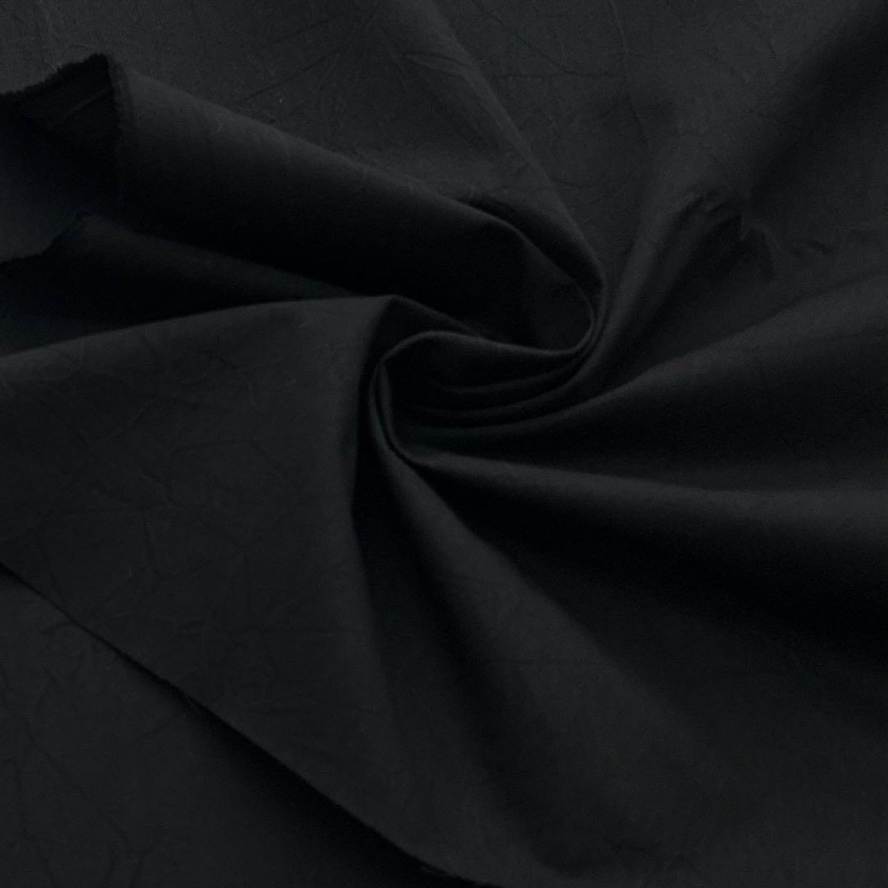 ★NY218◆3m◆綿100%先染めシワ加工生地◆ブラック