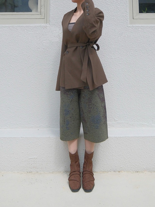 Nuance Jacquard Half Knit Pants / KHAKI BROWN