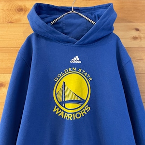 【adidas】NBA GOLDEN STATWARRIORS プリント プルオーバー パーカー バスケ アメリカ古着