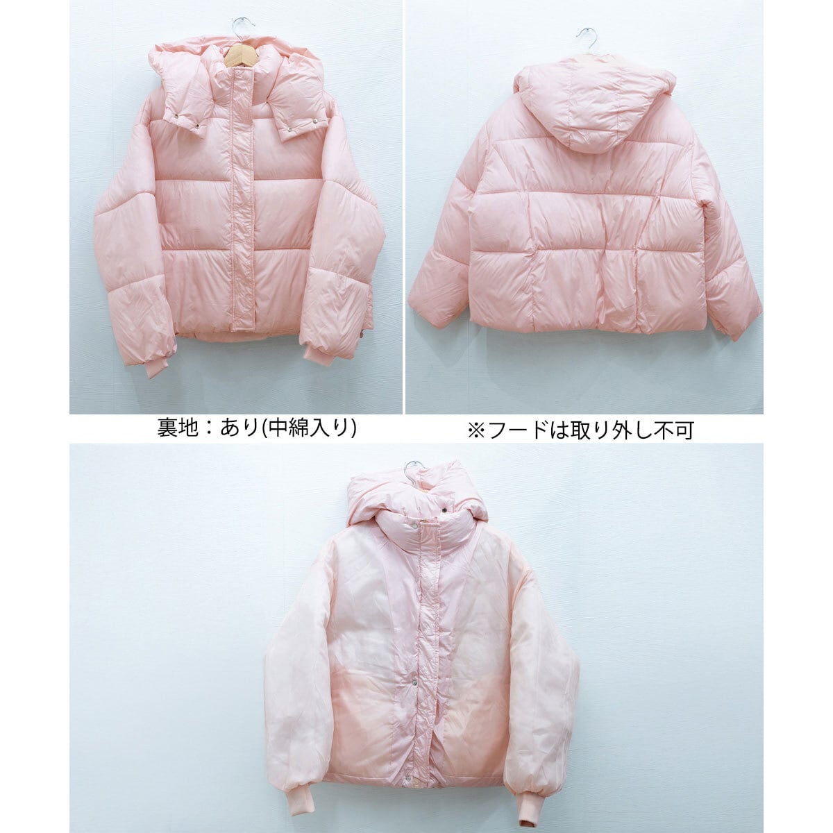 ダウン ジャケット ショート丈 中綿 レディース 秋冬 韓国 アウター きれいめ 大人 カジュアル シンプル 防寒 保温 暖かい 通勤 通学 フード付き ブルゾン フェイクダウン 大人可愛い 大人女子