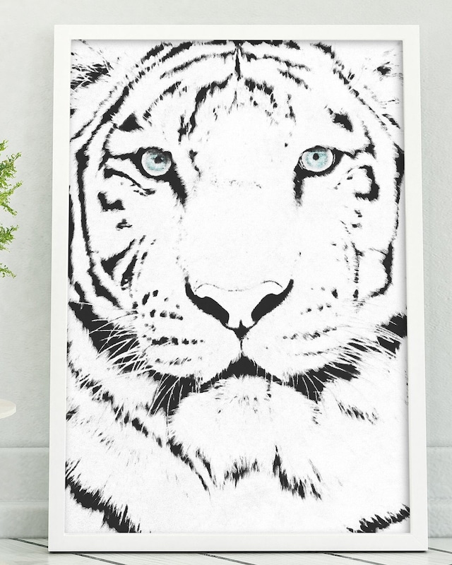 アートポスター / White tiger　eb046