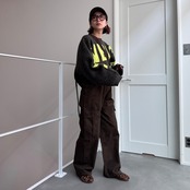 [VANBISE’S］クロップドKnit/ブラウン