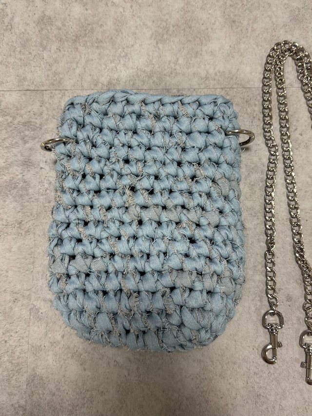《1点もの》denim  phone holder / sky blue