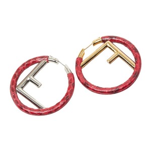 フェンディ エフ イズ フェンディ パイソン ピアス ゴールド シルバー レザー メタル レザー レディース FENDI 【中古】