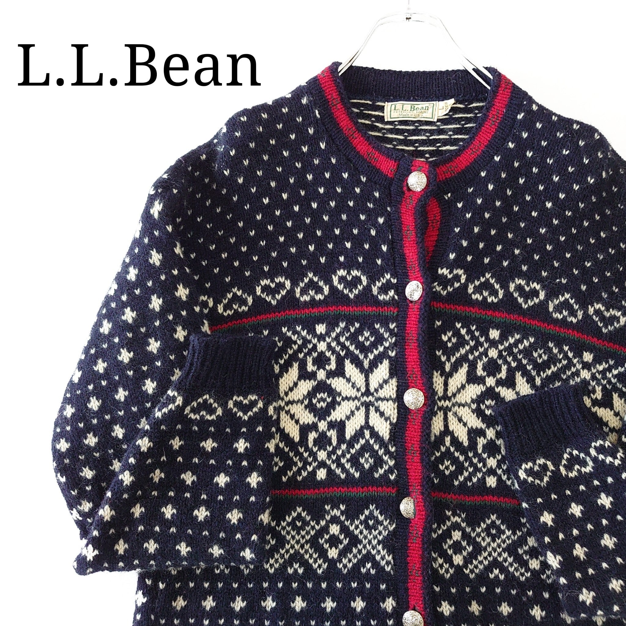 【70～80s】L.L.Bean エルエルビーン チロルニットカーディガン