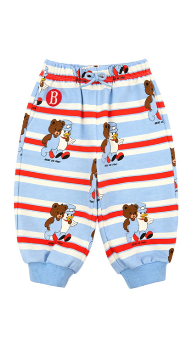 [BEBE DE PINO] All over teen friends baby stripe sweatpants 正規品 韓国ブランド 韓国ファッション 韓国代行 韓国通販 ベベドピノ bebedepino 日本 店舗 韓国 子供服