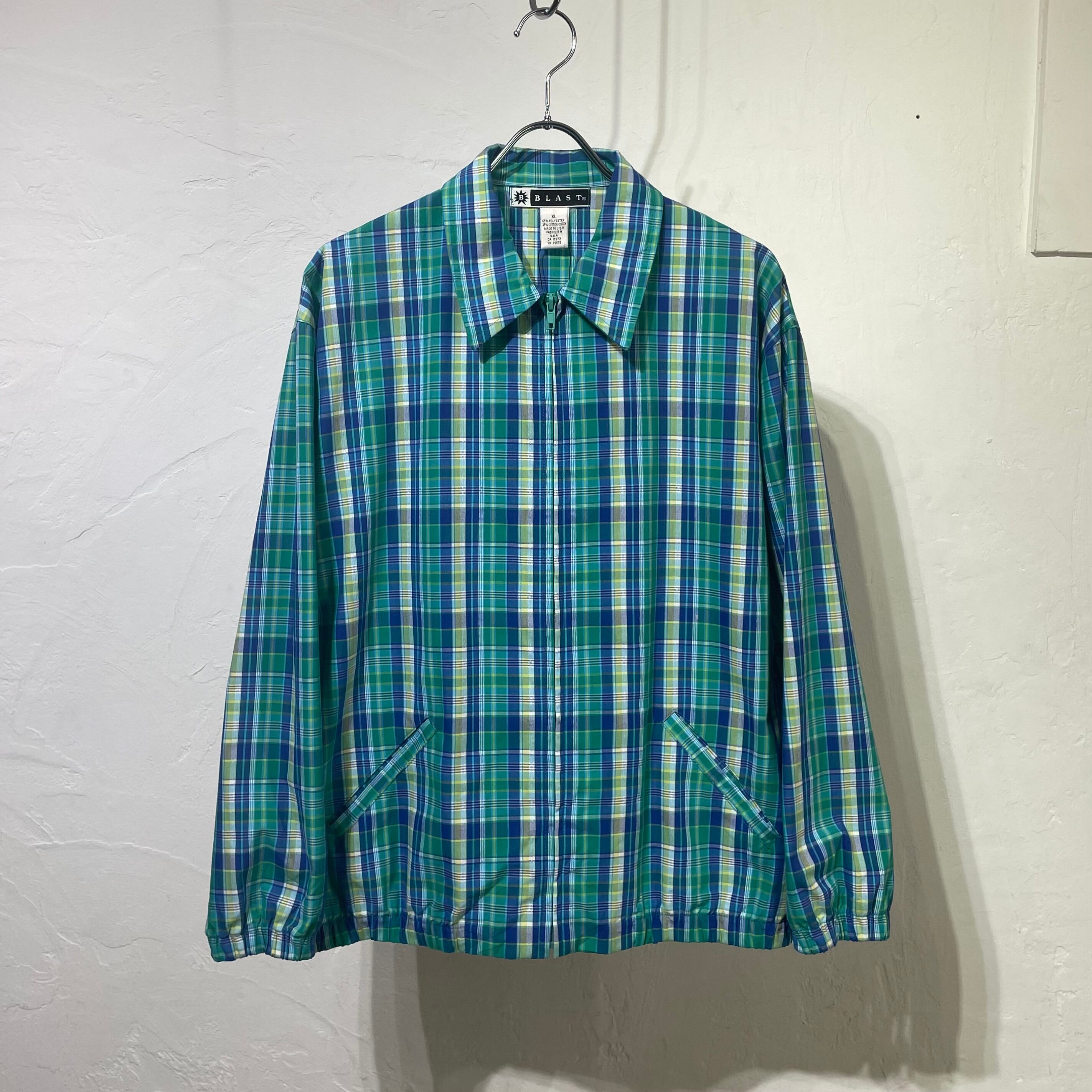 90s BLAST Madras Check Zip-up Blouson USA製