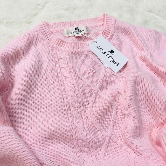 【New】Courreges クレージュ セーター ニット ウール アンゴラ 新品 ロゴ