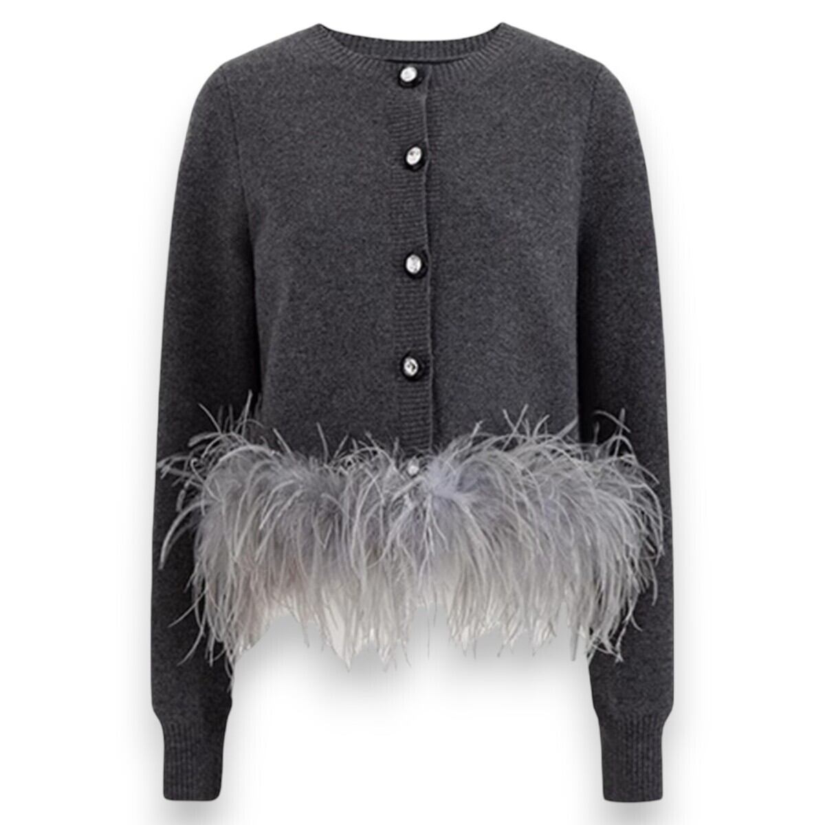 Feather Hem Cardigan ch0019