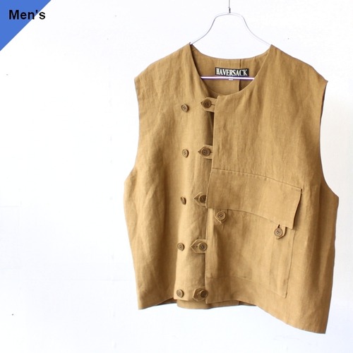 HAVERSACK リネンクロップドユーティリティベスト Linen Cropped Vest　（Brown）