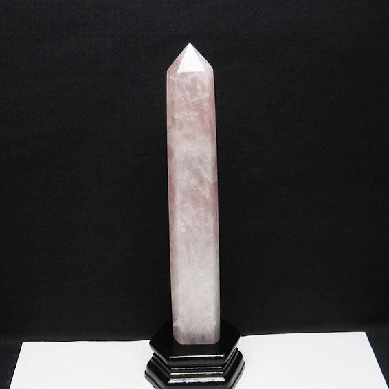 ローズクォーツ ポイント 六角柱 台座付属 一点物 152-2590