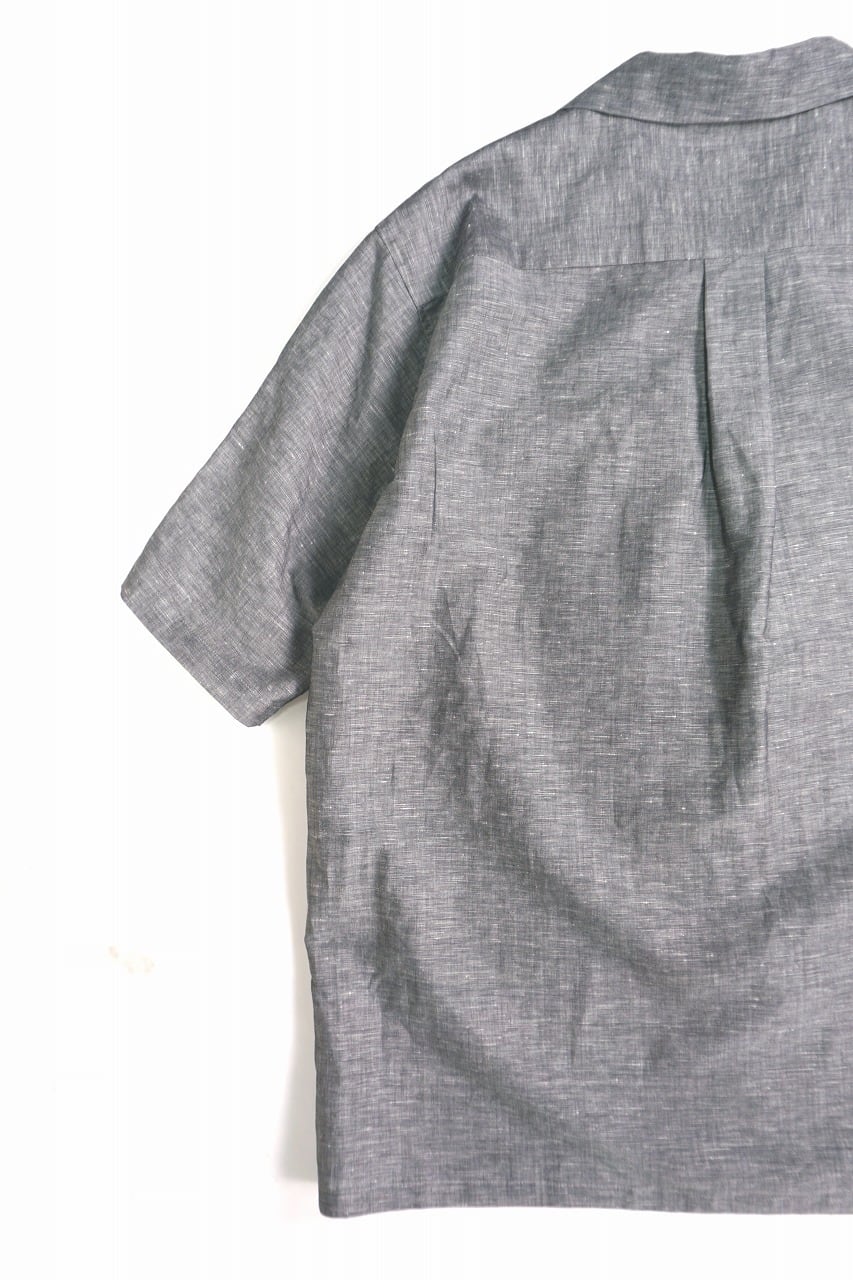 Cotton Linen Open Collar S/S Shirt