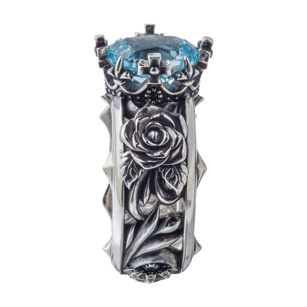 トパーズローズリング ブルートパーズ AKR0064 Topaz Rose Ring Blue