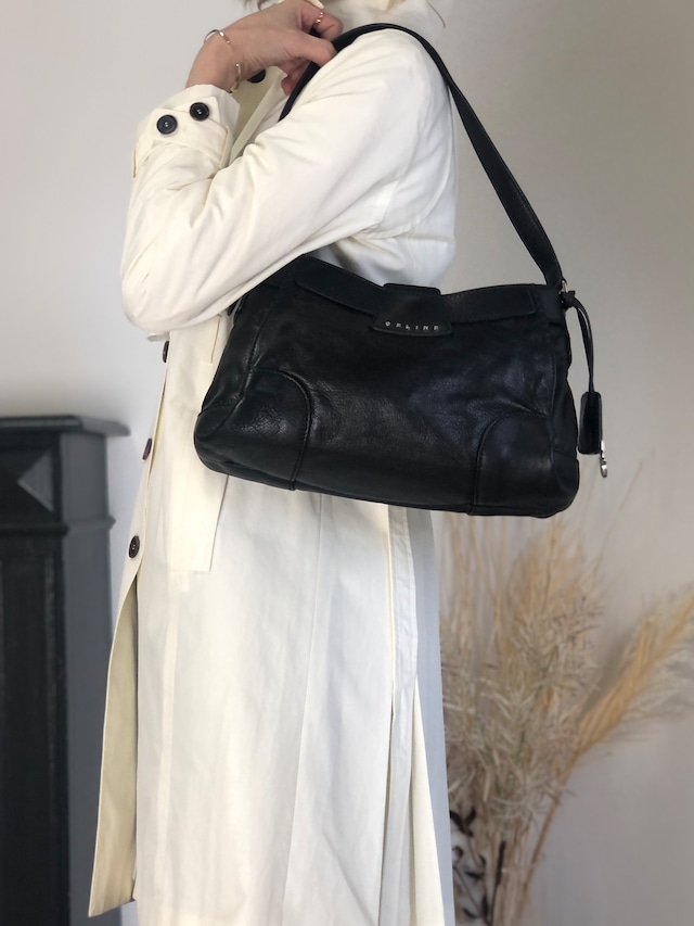 CELINE セリーヌ ショルダーバッグ ブラック 馬車 ホースキャリッジ ロゴ レザー ワンショルダーバッグ vintage ヴィンテージ オールド 6inwsp