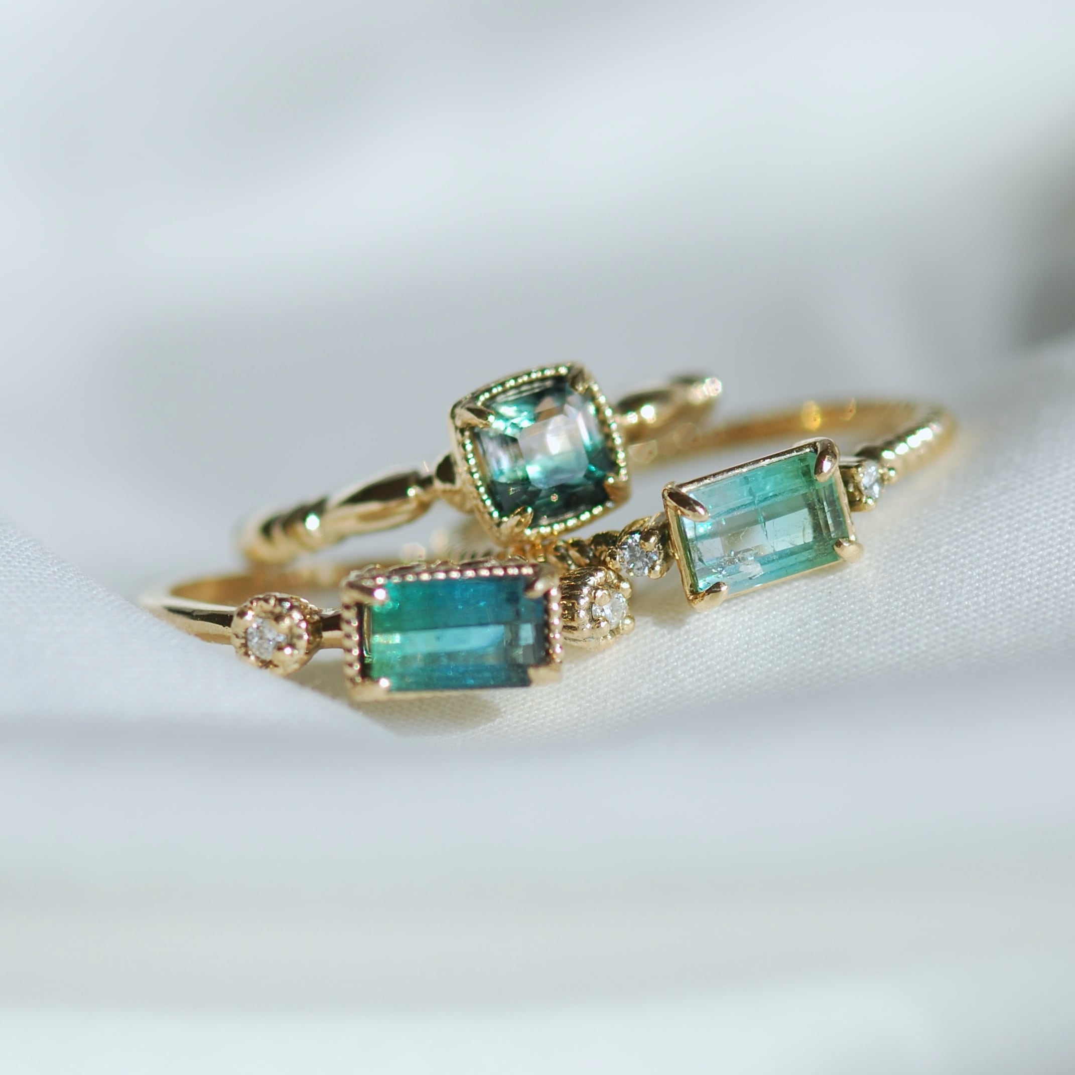 バイカラートルマリン リング / K10YG【1点もの】 | DoubleMoon jewelry