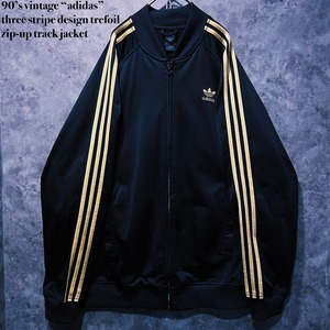【doppio】90’s vintage “adidas”three stripe design trefoil zip-up track jacket