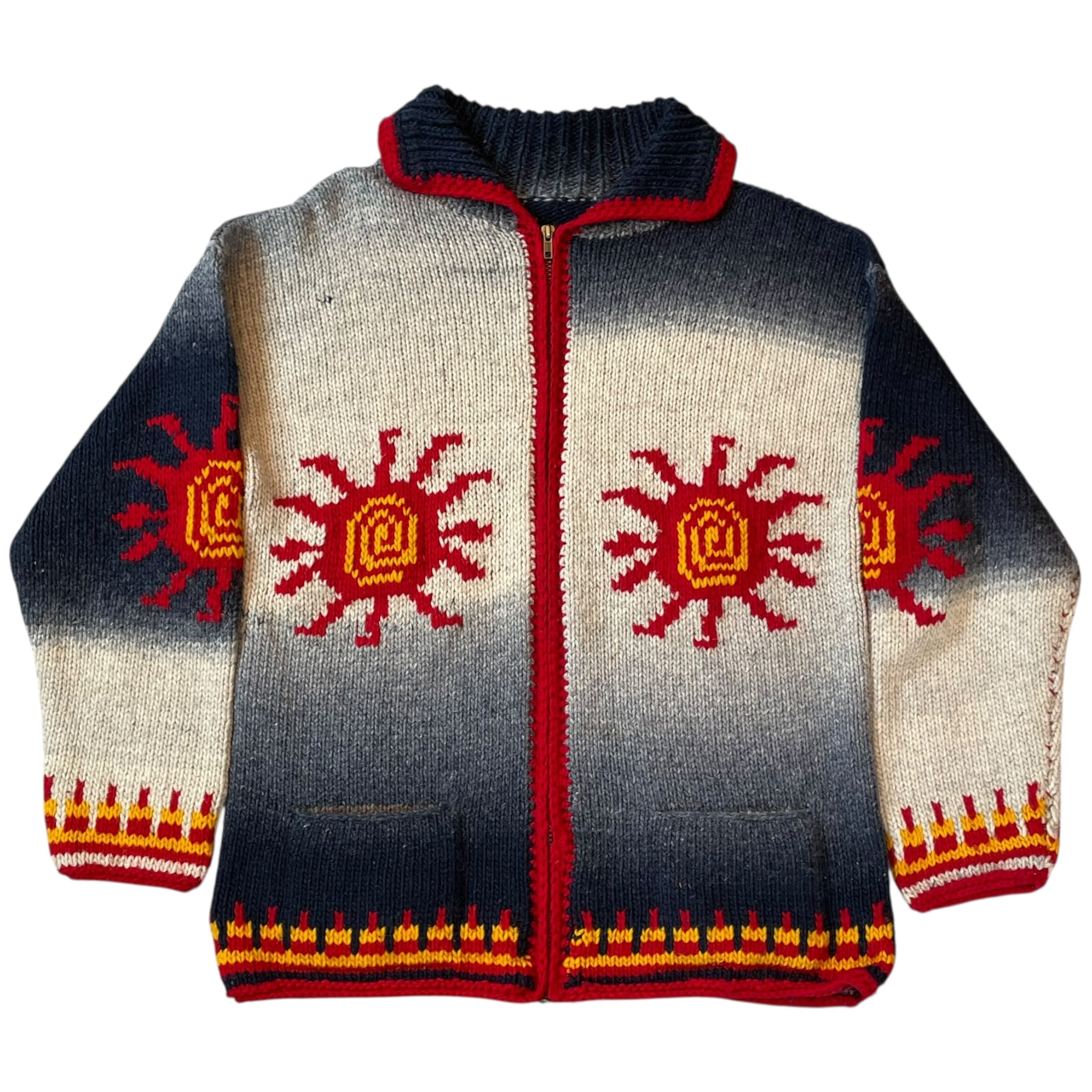 90s Unknown Ecuador knit zip cardigan