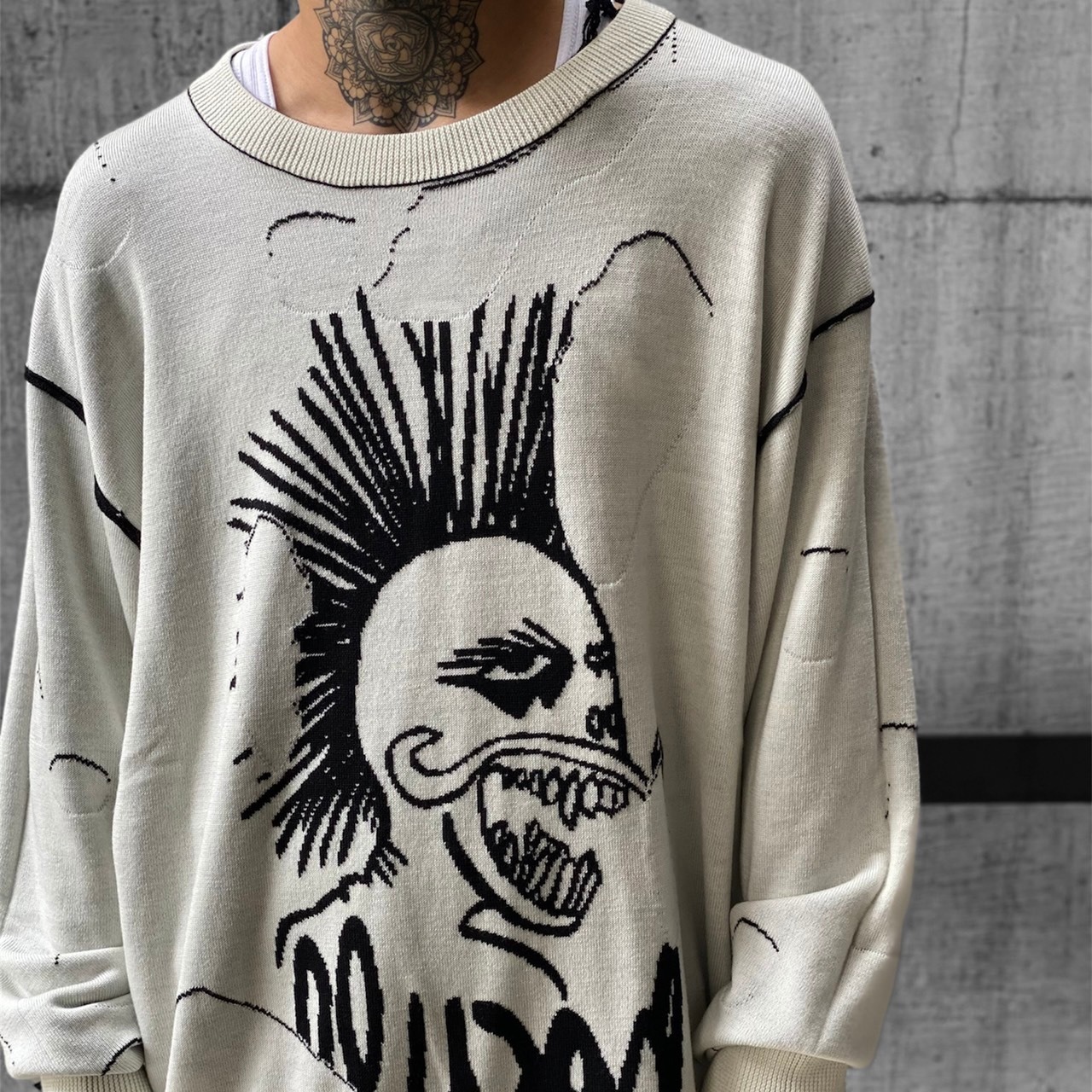 【Haculla】DISTRESSED HACULLA SWEATER（BLACKWHITE） - 11