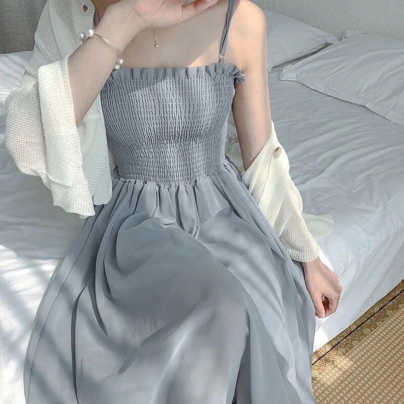 【新作】【送料無料】 サスペンダーツーピーストップ婦人ドレスフレンチ初恋優しいスタイルスーパーフェアリーウエストカーディガン2点セット婦人服 0183782524500