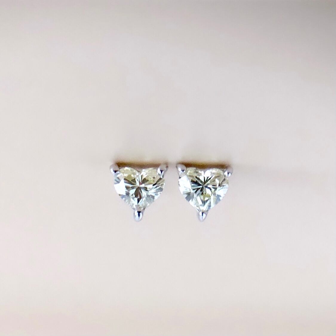 ☆仕上済☆ K18YG ダイヤモンドレディースピアス ハート 0.60ct