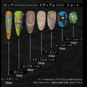 DN121 ネイルチップ　ハンドメイド 長さ選べる　写真はショートオーバル 　サイズXS/S/M/L　ツールキット付き　収納ケースあり　