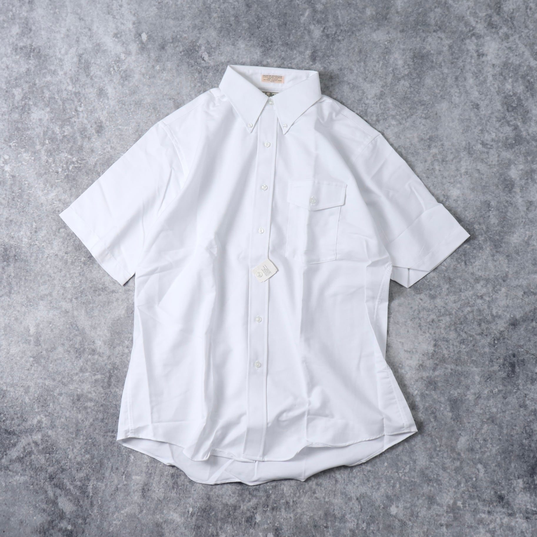 80~90年代 【Dead Stock】　''L.L.Bean'' 　ボタンダウンシャツ　半袖シャツ　デッドストック　古着　A363