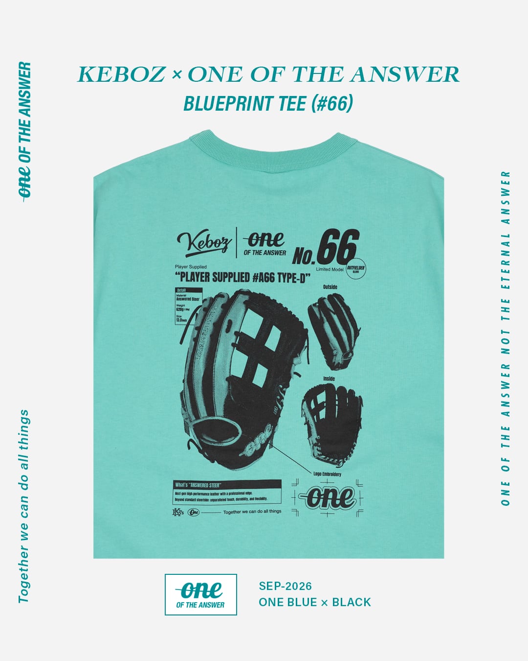 【受注生産】KEBOZ × ONE OF THE ANSWER | BLUEPRINT TEE (#66)