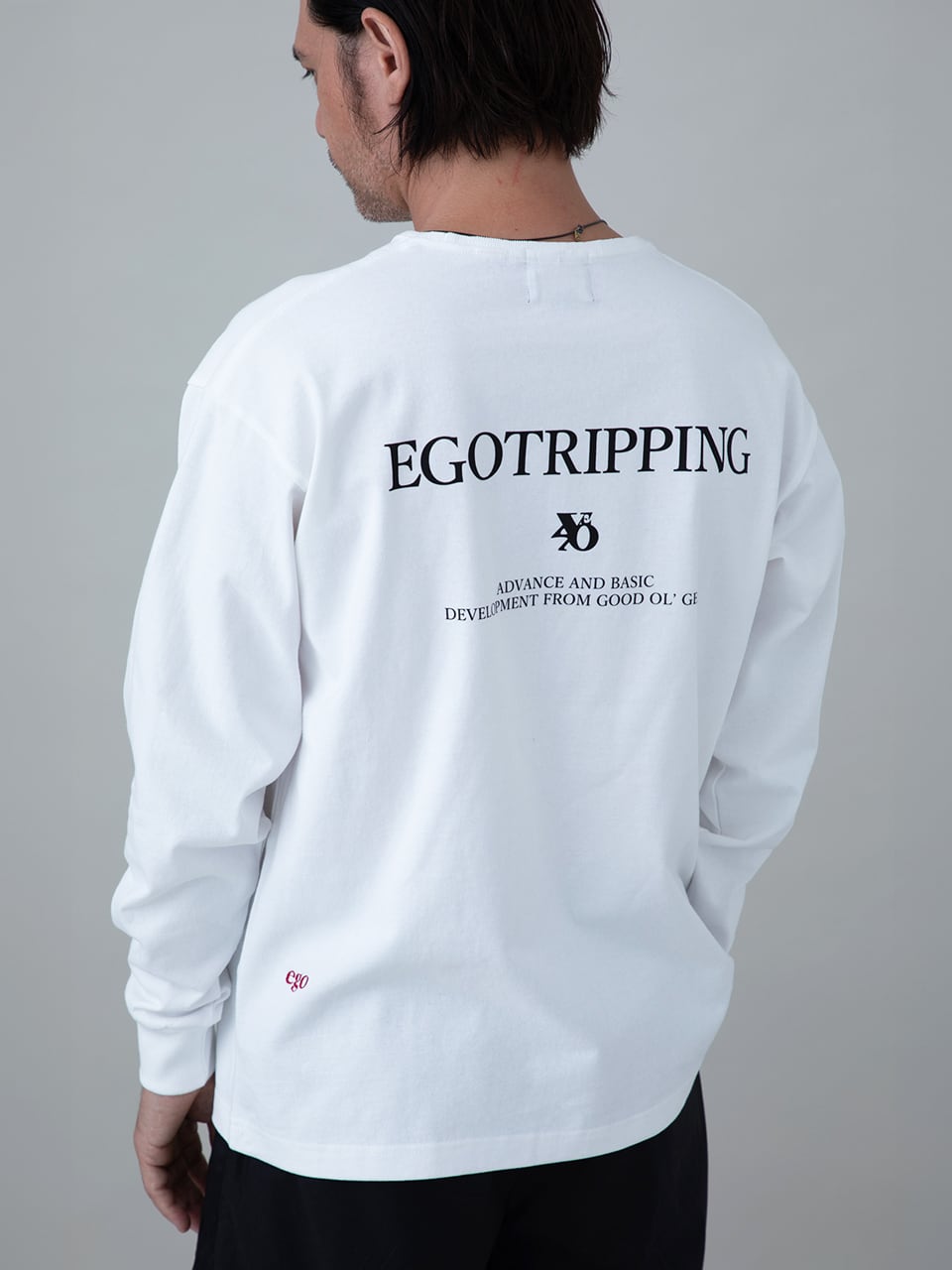 EGO TRIPPING (エゴトリッピング) PRINTTEE -B long ロンTEE / WHITE